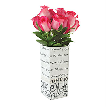 Personalized Cursive Wedding Vase