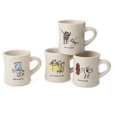 Bad Dog Wisdom Diner Mugs - Set of 4