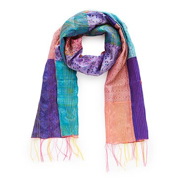 Silk Patchwork Sari Scarf