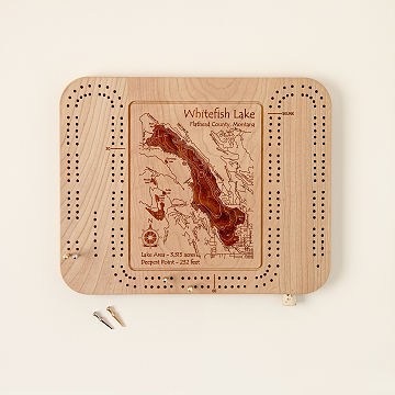 Custom Lake Art Cribbage Board