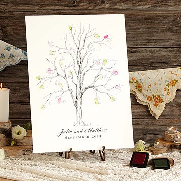Thumbprint Alternative Guestbook - Ash Tree
