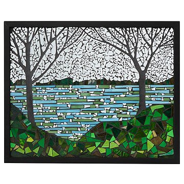 Lakeside Stained Glass Panel