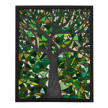 Spring Tree Stained Glass Panel