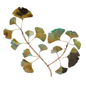 Copper Patina Ginkgo Wall Piece