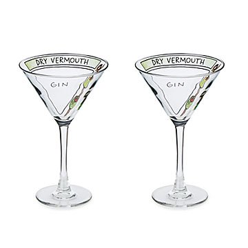 Martini Diagram Glassware - Set of 2
