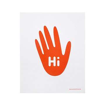 Hi Five Letterpress Print