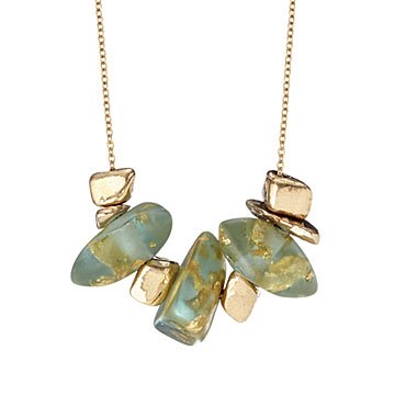 Gold Speckled Pebble Necklace