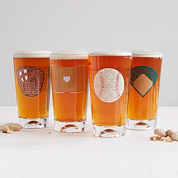 Record-Breaking Baseball Glasses - Set of 4