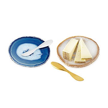 Agate Cheese Platter and Spreader