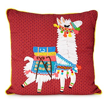 Lounge Llama Embroidered Pillow