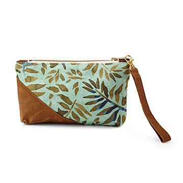 Fern Waxed Canvas Wristlet