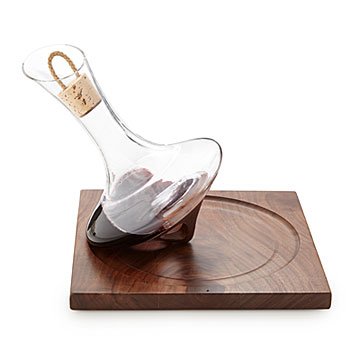Revolving Walnut Wine Decanter