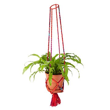 Upcycled Sari Hanging Planter