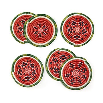 Watermelon Sisal Coasters - Set of 6