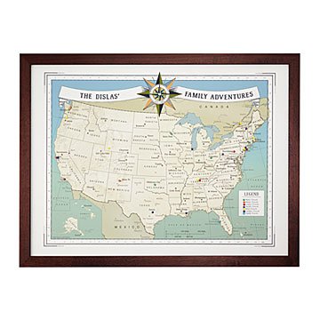 Personalized Family Travel Pushpin USA Map